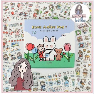 Hộp 100 tờ sticker INFELLME không trùng mẫu siêu dễ thương (có sẵn)