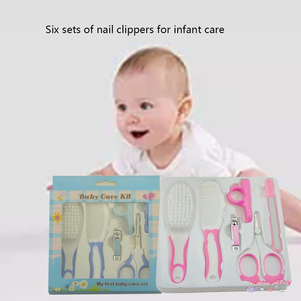 [OMY] Đồ Dùng Cho Bà Mẹ Và Trẻ Em Bộ Dụng Cụ Chăm Sóc Móng Tay Sơ Sinh Kéo Cắt Bàn Chải Lược Bấm 6 Món [P/9]