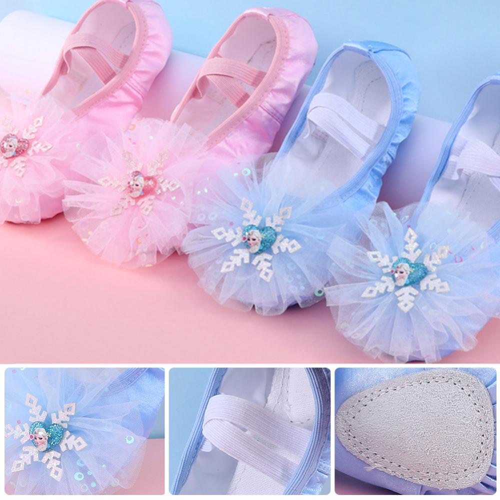 Giày Múa Ba Lê Đế Mềm Phối Ren Màu Xanh Dương / Hồng Xinh Xắn Cho Bé Gái A1O9