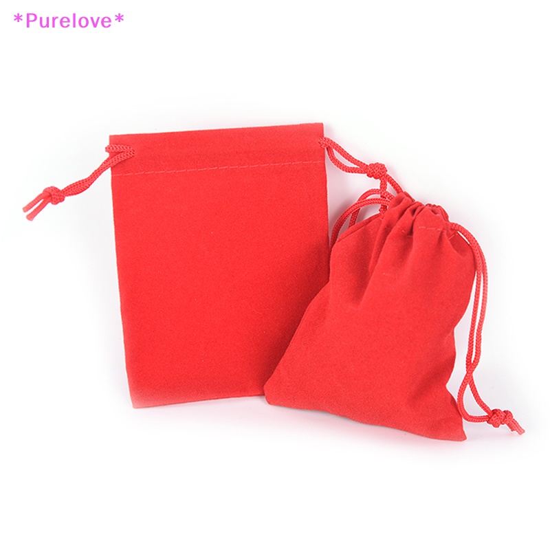 Set 10 Túi Nhung Dây Rút Kích Thước 7 * 9cm Dùng Để Đựng Quà Cưới Tiện Dụng