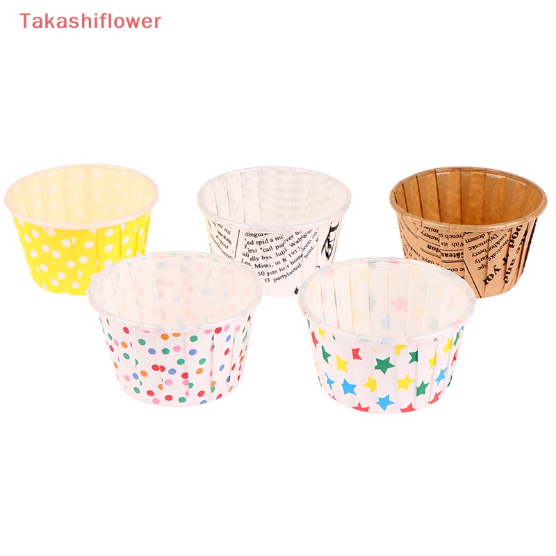 Set 50 Cốc Giấy Uốn Cong Làm Bánh Cupcake Chống Dầu