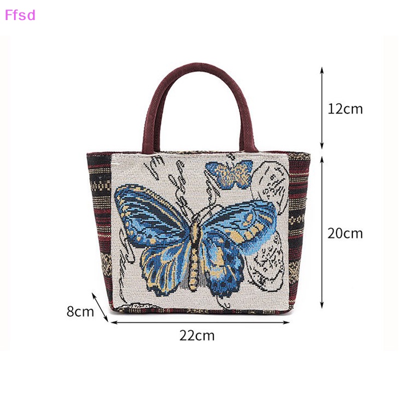 {Ffsd} Túi Xách Mua Sắm Cỡ Lớn Thêu Hình Chim Cú / Voi Cho Nữ