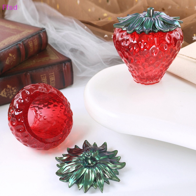 Khuôn Silicone Làm Hộp Đựng Trang Sức Trái Dâu Tây DIY