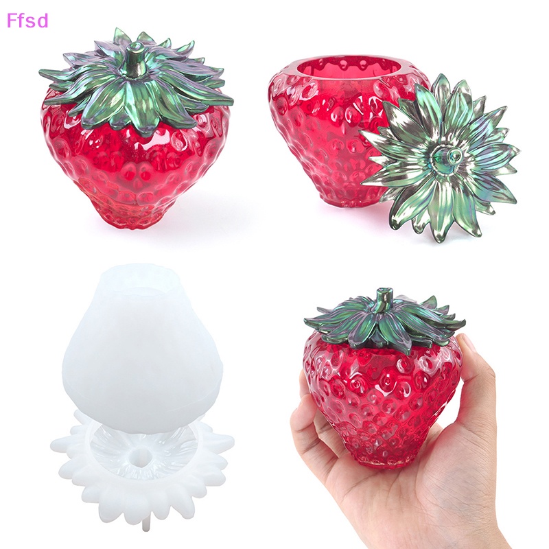 Khuôn Silicone Làm Hộp Đựng Trang Sức Trái Dâu Tây DIY