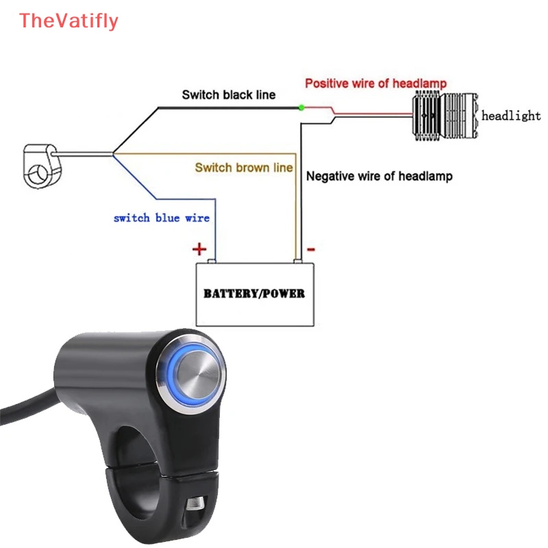 Công Tắc Nút Nhấn 22mm Chuyên Dụng Cho Xe Máy / Xe Đạp Điện