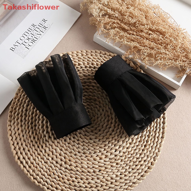 1 Cặp Cổ Tay Áo Rời Phối Ren Màu Trơn Thời Trang Cho Nữ