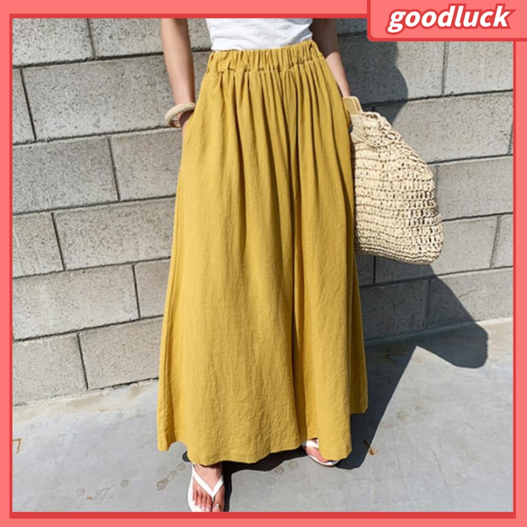 Quần Dài Ống Rộng Màu Sắc Đơn Giản Thời Trang Mùa Hè Cho Nữ