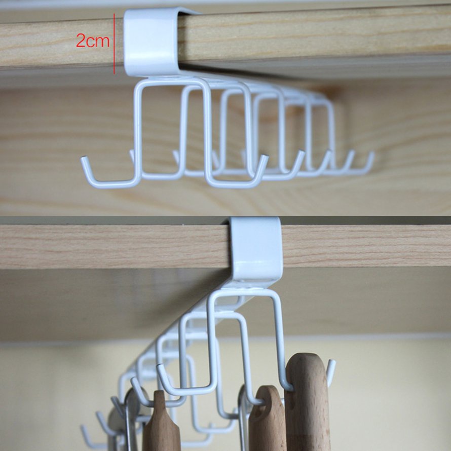 Kitchen Storage Rack 10 Hooks Metal Cupboard Hanging Hook Hanger Organizer
