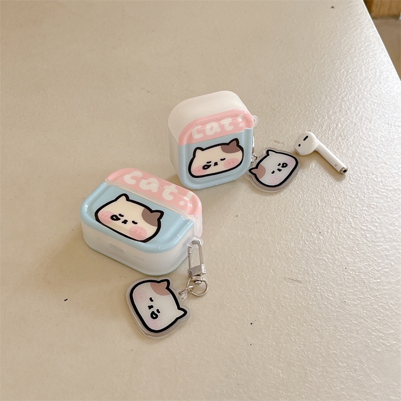 Vỏ Bảo Vệ Hộp Sạc Tai Nghe Bluetooth Không Dây Airpods1 / 2 3 Pro Pro2 Air Pods Pro 3 Hình Mèo Dễ Thương Ốp