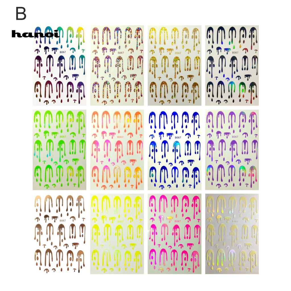 Set 12 Nhãn Dán Trang Trí Móng Tay Tạo Hiệu Ứng 3D Siêu Mỏng Họa Tiết Da Rắn Cho Nữ