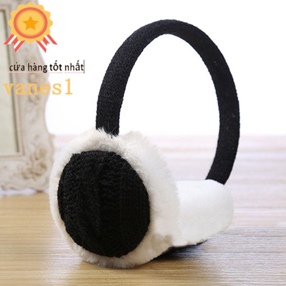 Vỏ Bọc Tai Nghe Giữ Ấm Bằng Vải Bông Dày Dặn Mềm Mại Chống Gió Màu Trơn VANES1