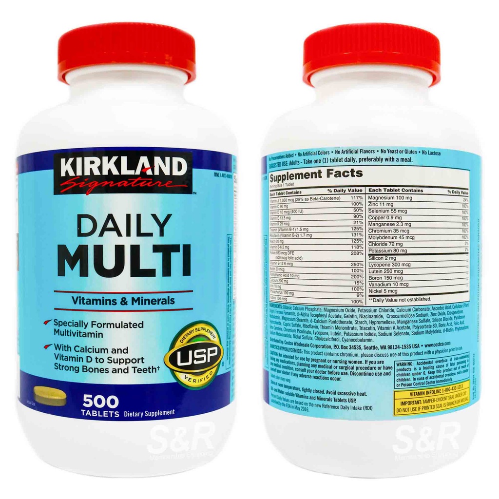 Vitamin tổng hợp Daily Multi Kirkland Signature cho người dưới 50 tuổi chai 500 viên Extaste