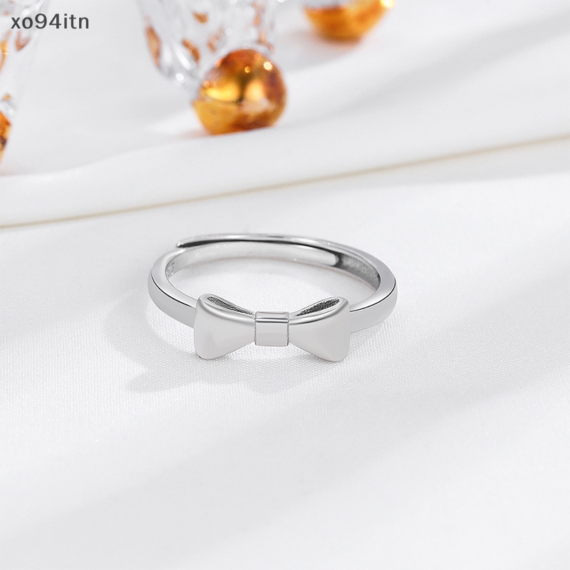 Nhẫn Bạc Họa Tiết Nơ Đơn Giản Thời Trang Cao Cấp Có Thể Điều Chỉnh