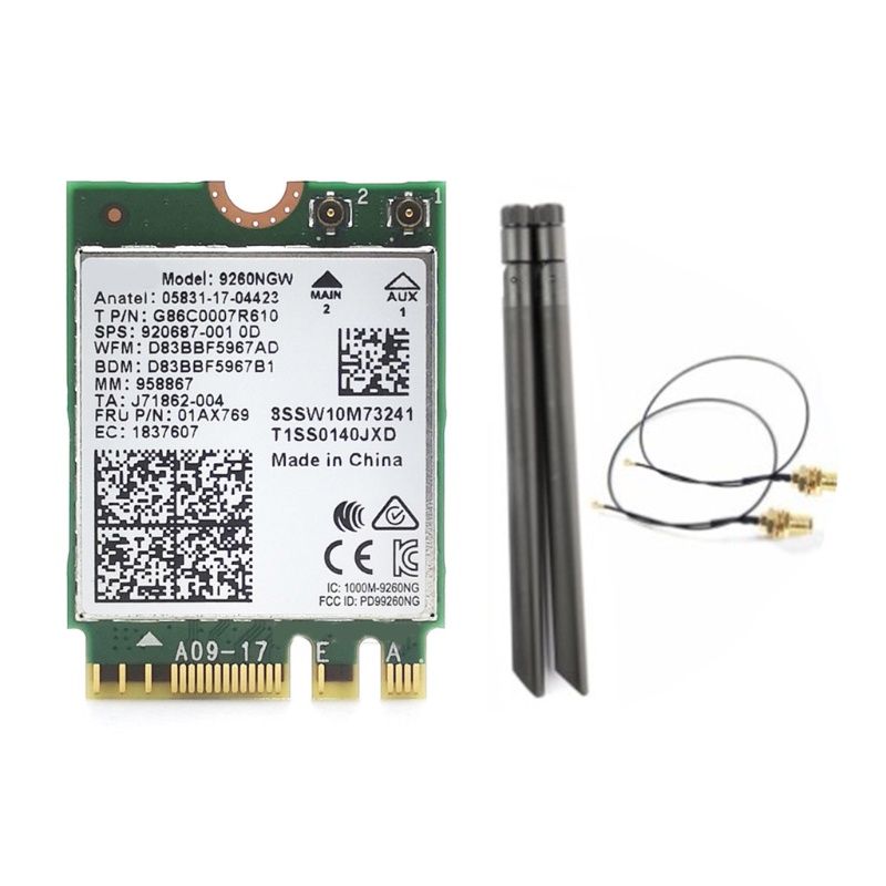 Thiết Bị Nhận Tín Hiệu WIFI 9260NGW 9260AC Hai Băng Tần 2 4G 5G 1730Mbps BT5 0 NGFF-