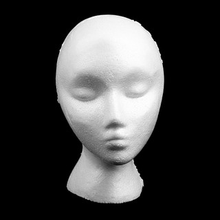 [Nữ Head Model Glasses Hair Mannequin Stand Manikin -Trắng