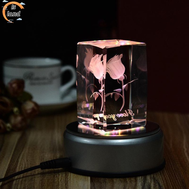 Đế Tròn 4 Đèn LED Bằng Thủy Tinh Trong Suốt Dùng Trưng Bày Cocktail