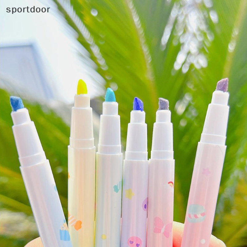 [sportoutdoor] Bộ 6 Bút Dạ Quang Hình Anime My Melody Kuromi Pochacco Dễ Thương [out]