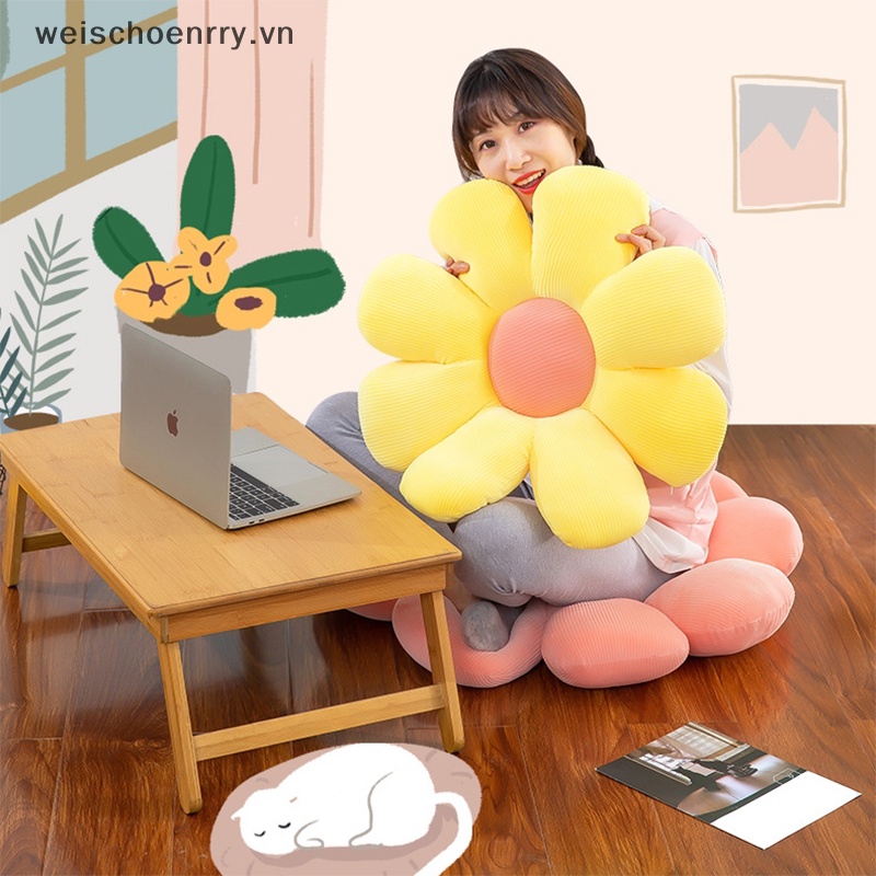 Gối Bông Hình Hoa Cúc / Hướng Dương Hoạt Hình Trang Trí Ghế Sofa