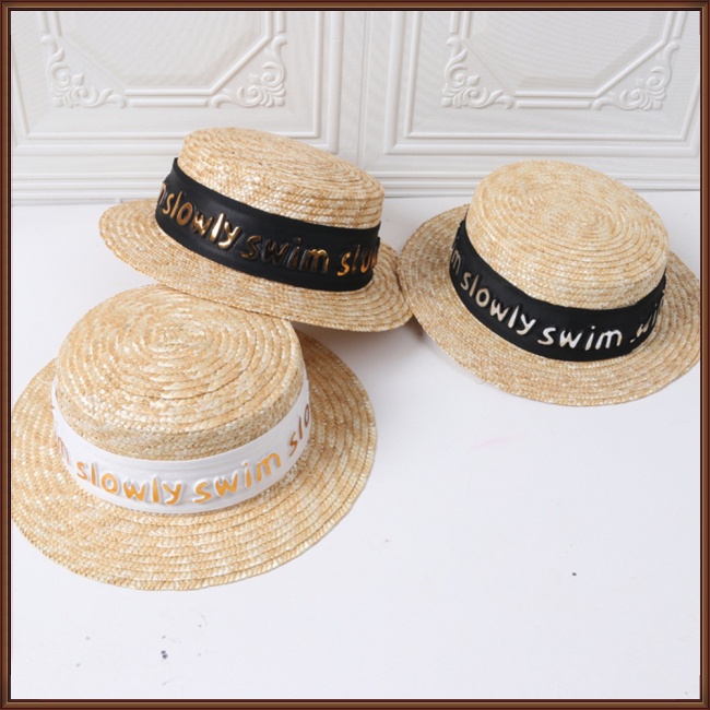 Nón Cối Rộng Vành Hoạ Tiết Chữ Thời Trang Đi Biển Mùa Hè Cho Phái Nữ