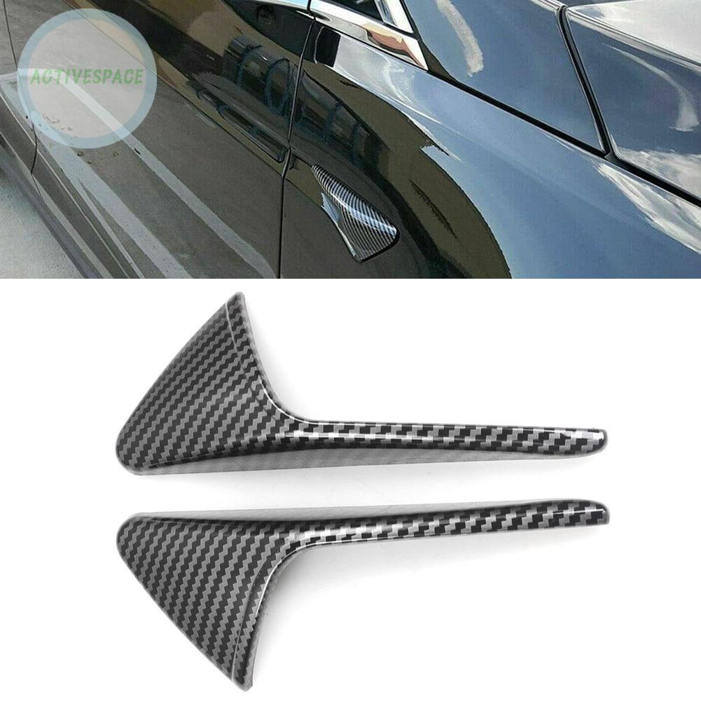 Side Camera Trim Black Carbon Fiber Covers Decoration Exterior Body Kits【TESLA】