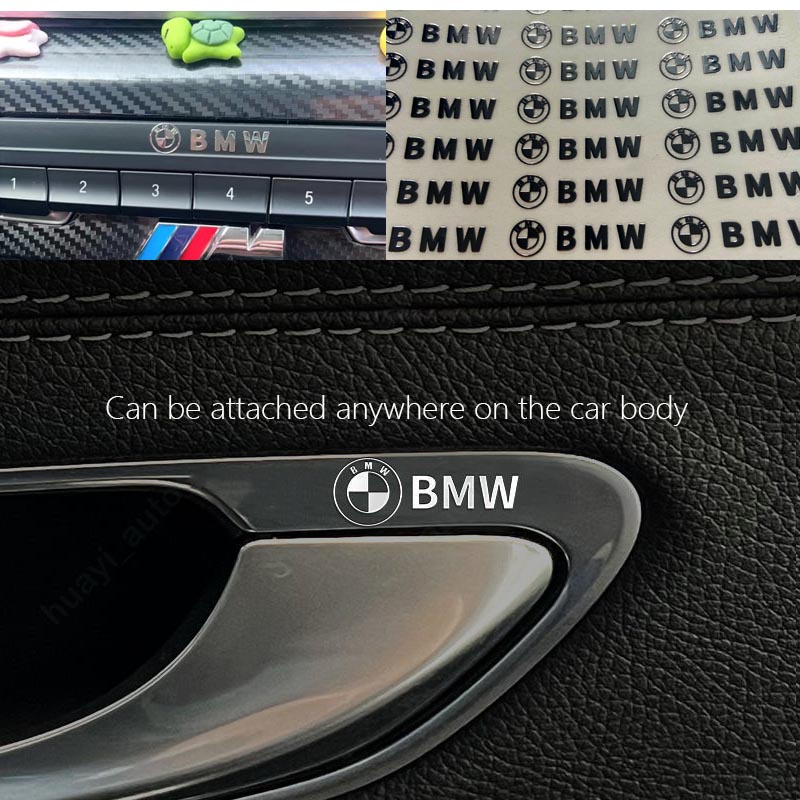 Sticker Kim Loại Hình Logo 3D Dán Kính Chiếu Hậu Xe Hơi BMW E36 E39 E46 E90 E60 F10 F30 F20 G20 G30 E53 F48 F15 F25 G01 G02 G05