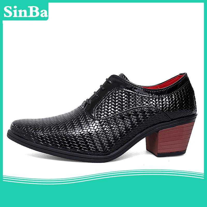 Giày Oxford Da Mềm Chống Thấm Nước Cao 6cm Thắt Dây Thời Trang Công Sở Cho Nam