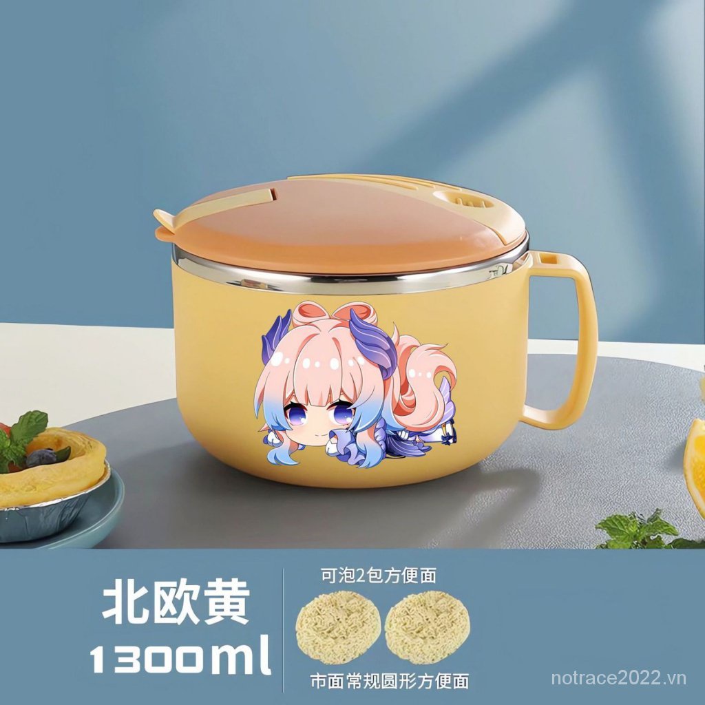 ★Genshin Impact★Kazuha & Scaramouche Bát Ăn Mì Hai Chiều Bằng Thép Không Gỉ Hai Chiều Cho Trò Chơi Merchandise