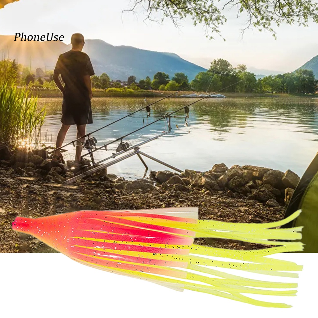 Mồi Câu Cá Giả Hình Bạch Tuộc Bằng Nhựa PVC Dày Dặn Mềm Mại Màu Sắc Tươi Sáng 20cm