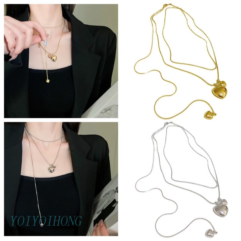 Dây Chuyền Mặt Trái Tim Đính Đá Thời Trang Cho Nữ