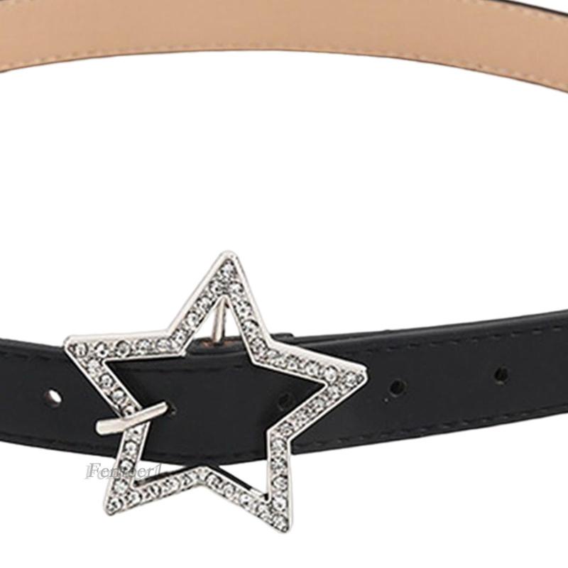 Thắt Lưng Da PU Đính Đá Hình Ngôi Sao Phong Cách Punk Rock 1 Cho Nữ