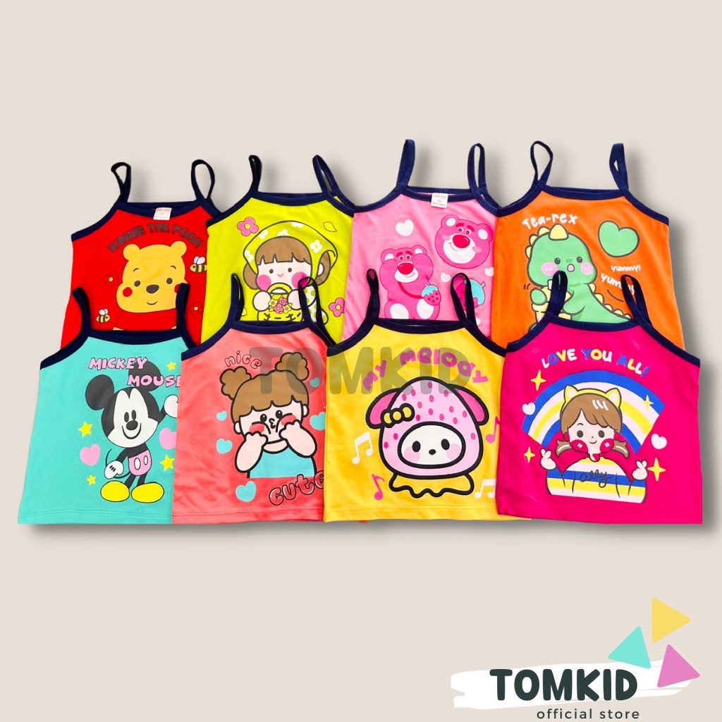 Bộ 2 dây bé gái, đồ bộ cho bé gái chất cotton borip dày dặn thoáng mát co giãn tốt 8-23kg Tomkids