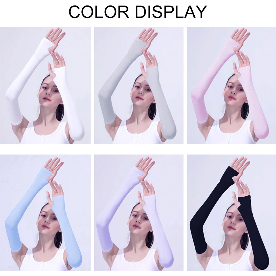 Găng Tay Chống Nắng Bằng Lụa Lạnh Mỏng Mát Mẻ Thoáng Khí Mùa Hè Cho Nam Và Nữ