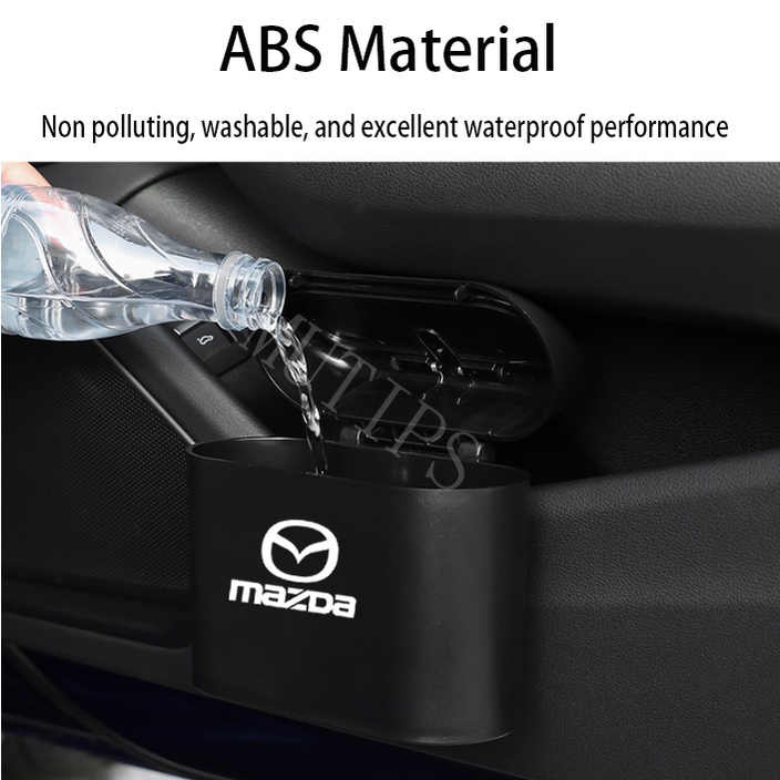 Thùng Rác Mini Bằng ABS Chống Thấm Nước Cho Xe Hơi Mazda CX3 Mazda2 6 5 3 CX5 CX30 CX8CX9 BT50