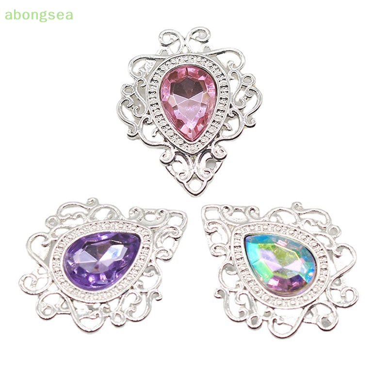 Abongsea Nút acrylic Hợp Kim 26 * 32MM Đính Đá Trang Trí Quần Áo DIY