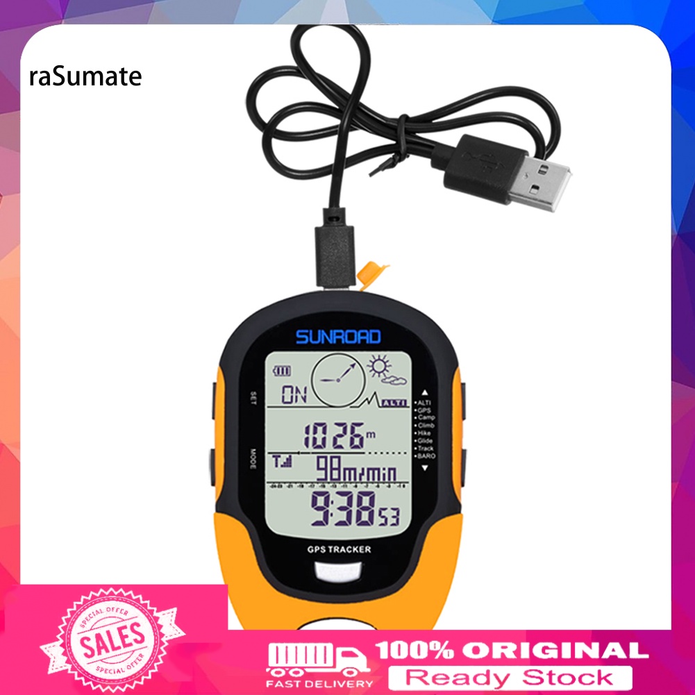 < Rasumate > Đồng Hồ Điện Tử Đo Nhịp Tim / La Bàn Cầm Tay Đa Năng Có Cổng Sạc USB SUNROAD