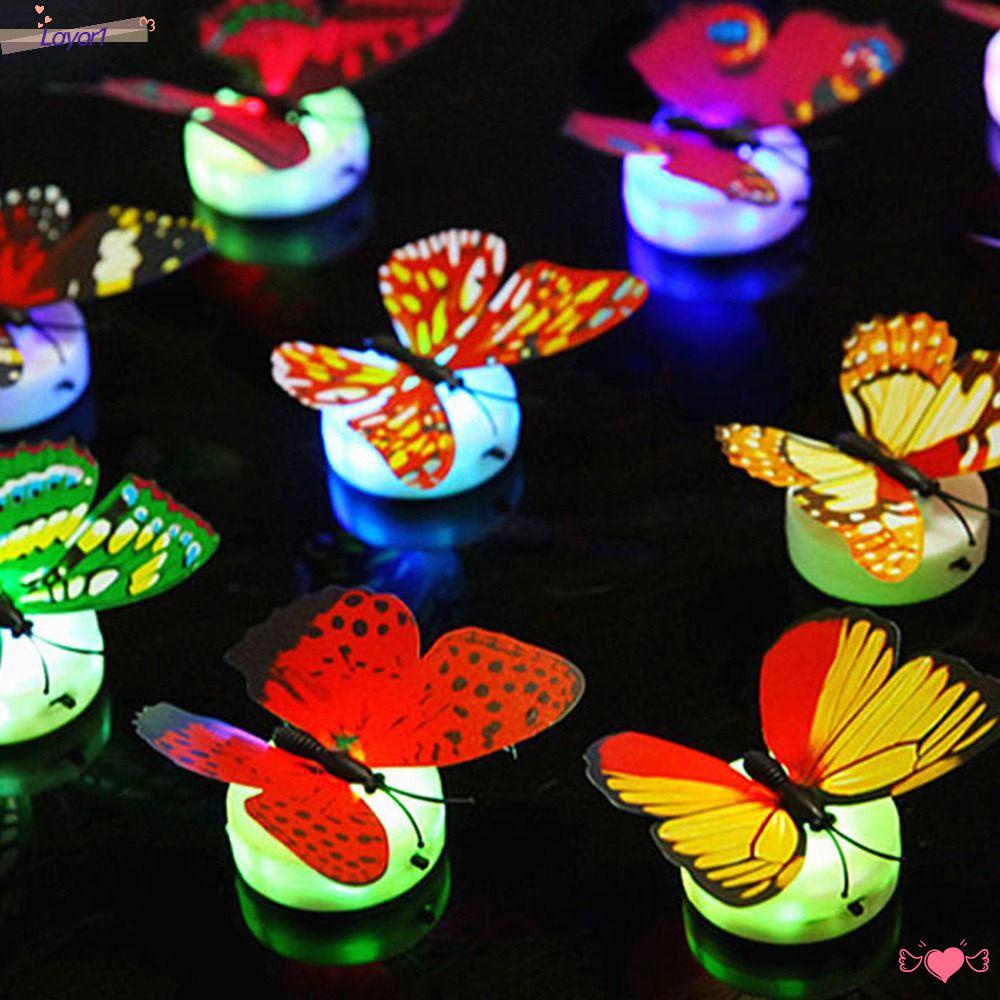 1 Set 5 Đèn LED Hình Bươm Bướm Nhiều Màu Sắc Dùng Trang Trí Phòng Ngủ
