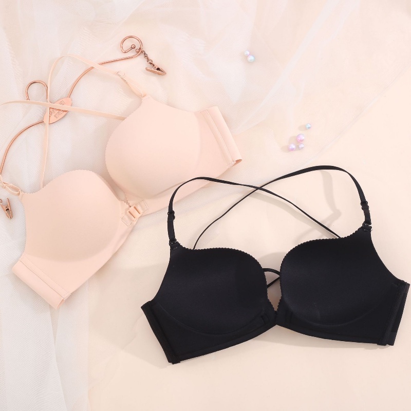 Áo Lót Nâng Ngực Không Đường May Cài Khóa Trước Thiết Kế Đơn Giản Thoải Mái Cho Nữ