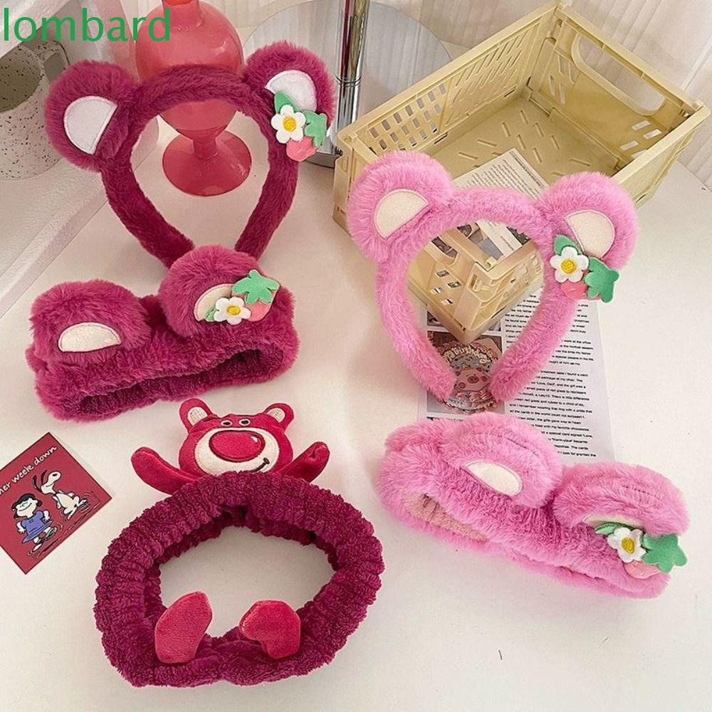 Dây Cột Tóc Lông Xù Hình Gấu / Dâu Tây Dễ Thương Dành Cho Bé Gái