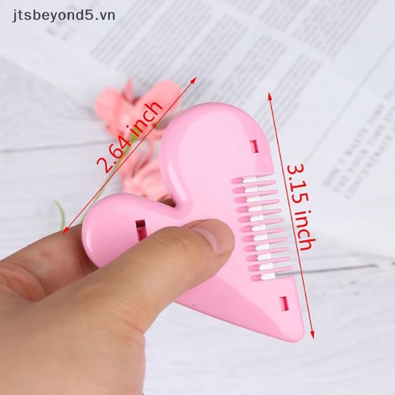 # JY # New hồng mini tóc tông đơ tình yêu hình trái tim cắt Tóc Lược với lưỡi ..