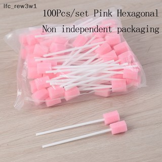 Lfc 100pcs dùng một lần chăm sóc răng miệng miếng bọt biển tăm bông làm sạch răng miệng với thanh En