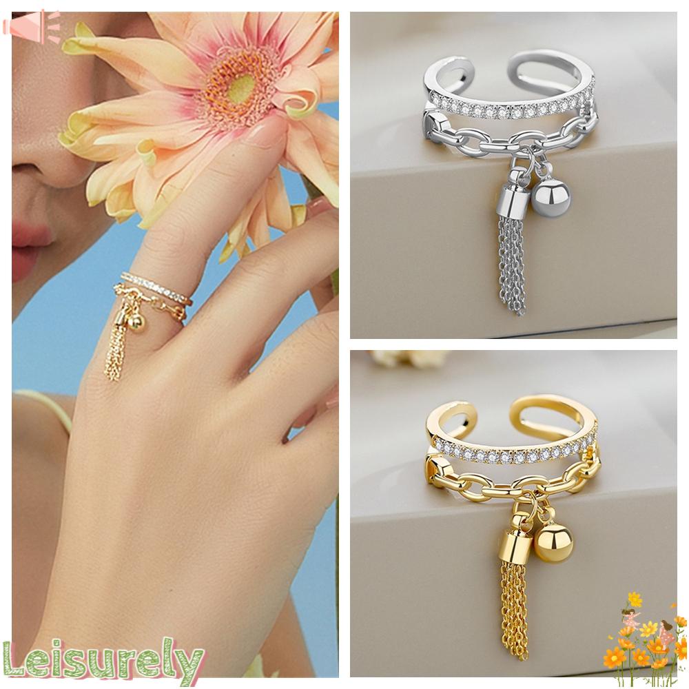 Nhẫn Cưới Dạng Mở Phối Dây Xích Tua Rua Độc Đáo|Vòng Đeo Tay Kiểu Boho|Vòng Đeo Tay Kiểu Gothic Cá Tính