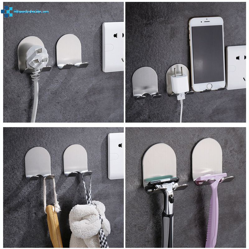 Giá đỡ dao cạo bằng thép không gỉ Móc lưu trữ keo dán tường cho máy cạo râu Kệ treo tường Phụ kiện giá đỡ cho phụ kiện phòng tắm
