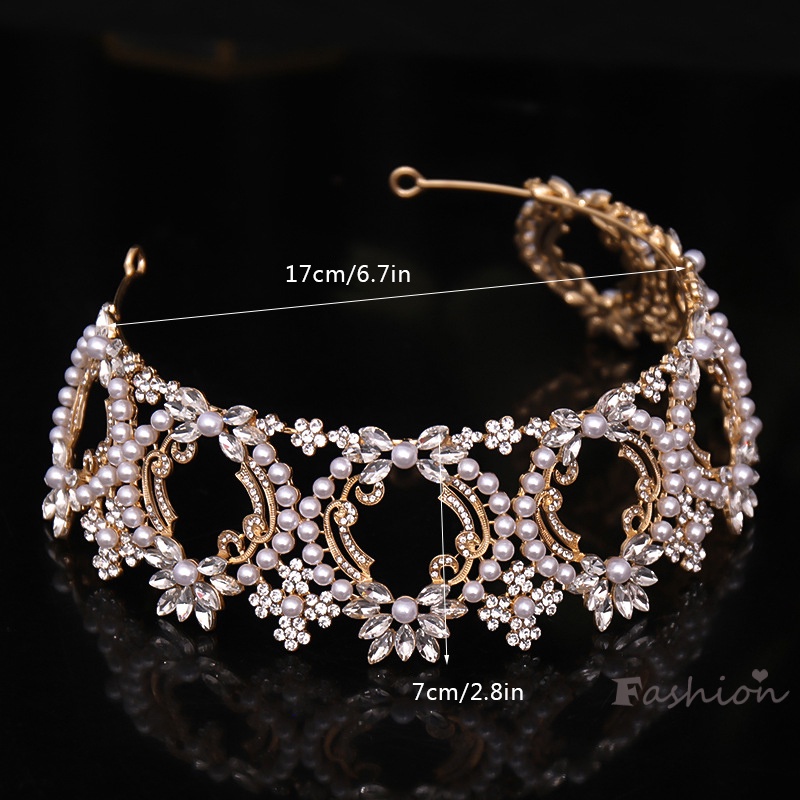 Cài Tóc Hình Vương Miện Đính Ngọc Trai Sang Trọng