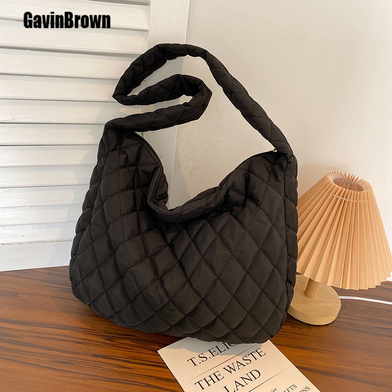 Túi Xách Đeo Vai Vải Bạt Ngăn Chứa Rộng Thời Trang Thu Đông Phong Cách Hàn Quốc