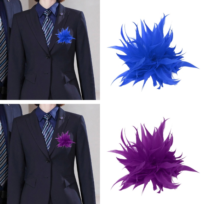 Ghim Cài Áo Hình Lông Vũ / Bông Hoa Phong Cách Cổ Điển Độc Đáo