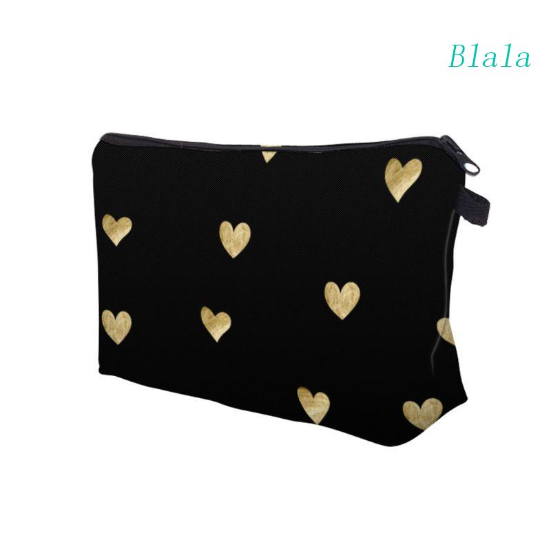 Túi Đựng Mỹ Phẩm Đa Năng Họa Tiết Trái Tim Xinh Xắn