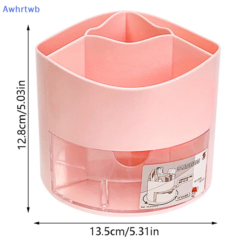 Awhrtwb Sáng Tạo Rotag 360° Hộp Đựng Bút Màu Trơn Để Bàn Tiện Dụng Cho Học Sinh / Văn Phòng Mới