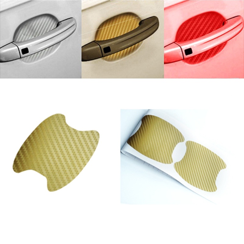 Phim Dán Tay Cầm Cửa Xe Hơi Bằng Sợi Carbon Chống Trầy Xước Tiện Dụng 4 Cái