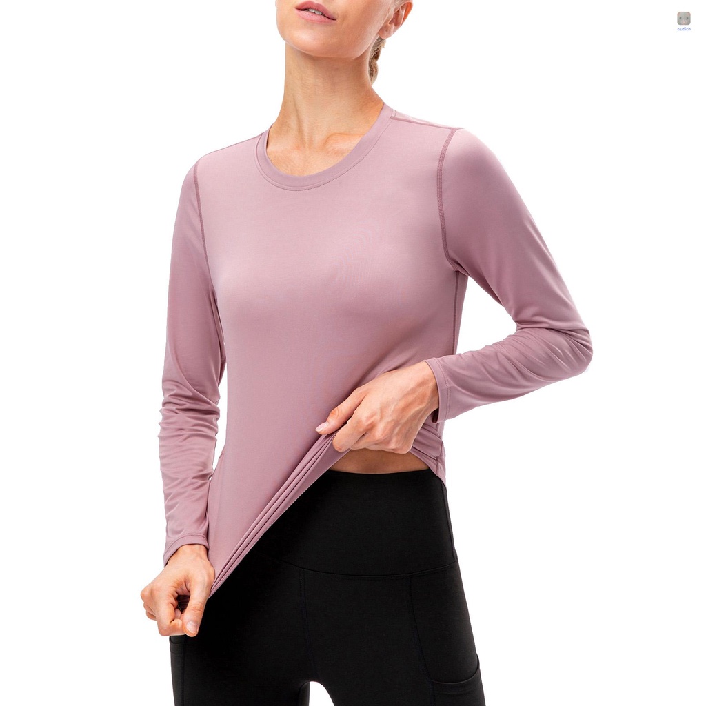 Áo Thun Thể Thao Tay Dài Phối Lưới Khô Thoáng Nhanh Thời Trang Cho Nữ