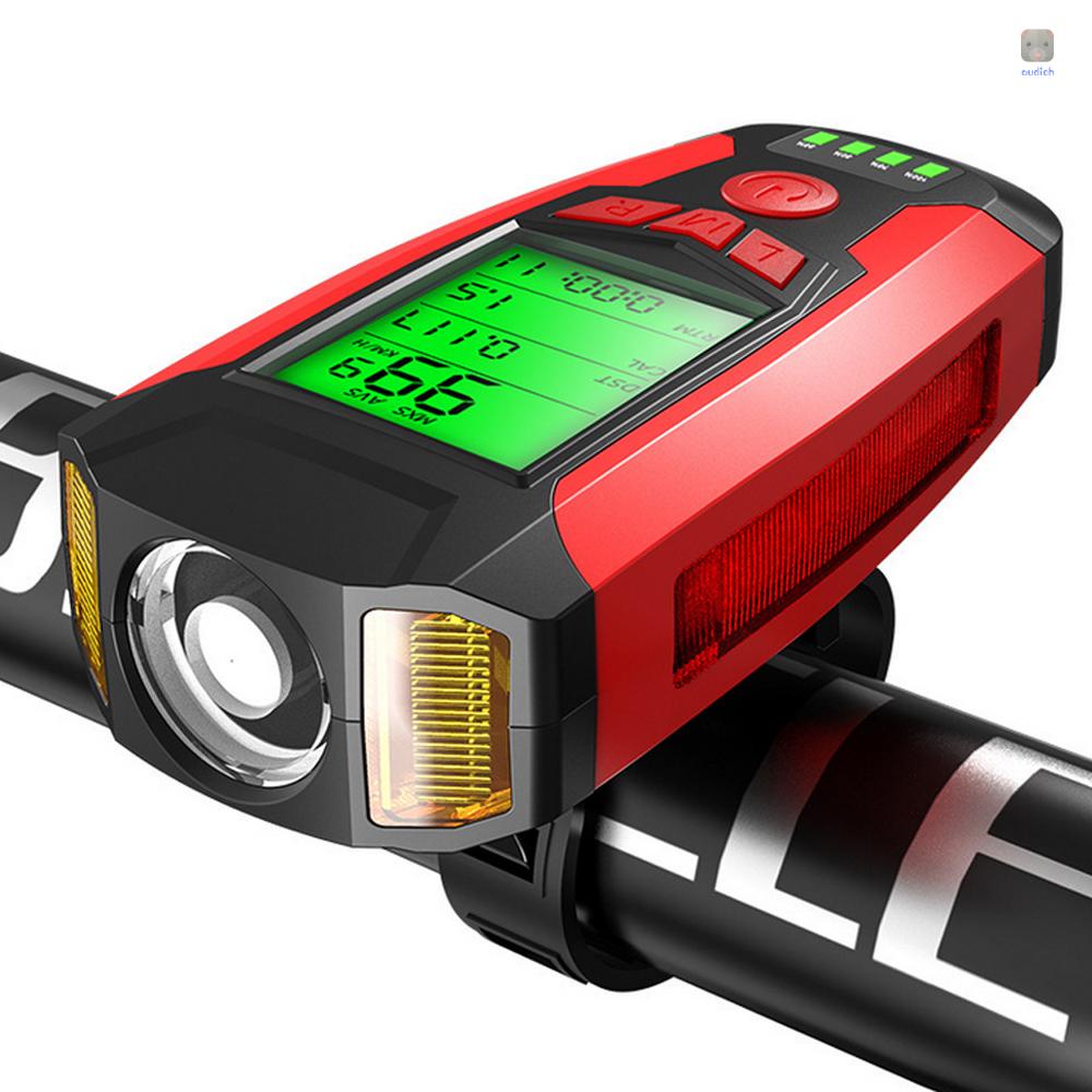 Đèn Pha Led 130dB 5 Chế Độ Kèm Còi Và Sạc USB Tiện Dụng Cho Xe Đạp